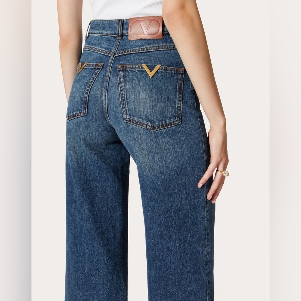 BLUE WASHED DENIM Valentino JEANS - Picture 3 of 5